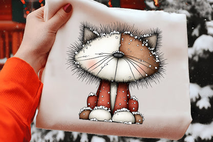 Whimsical Christmas Cats Clipart PNG Bundle | Cute Watercolor Holiday Cats | Festive Christmas Cat Clipart