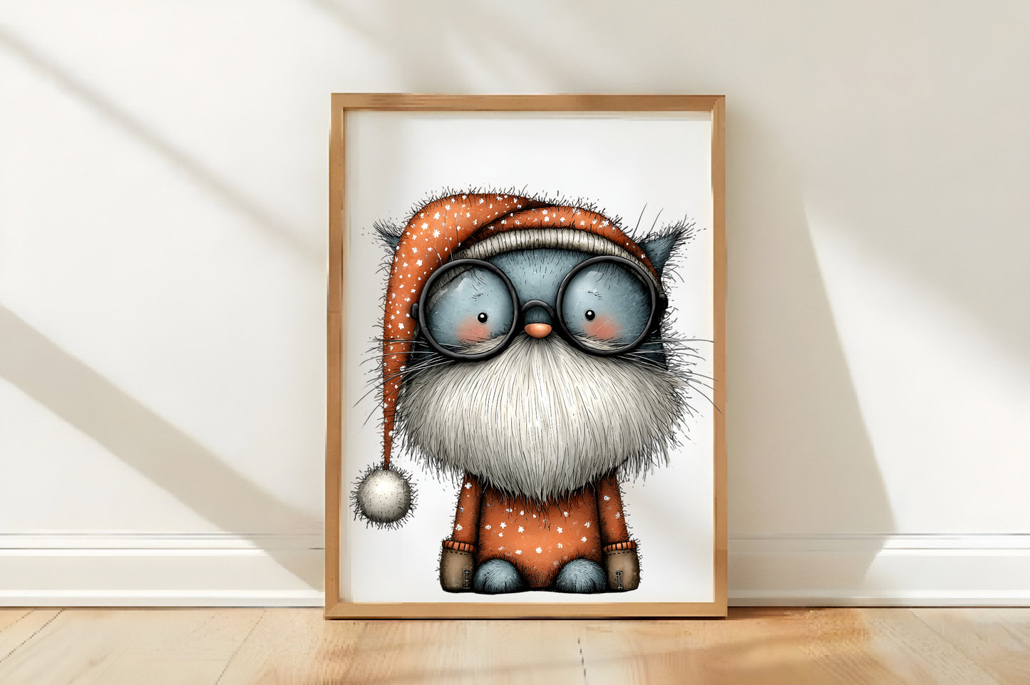 Whimsical Christmas Cats Clipart PNG Sublimation