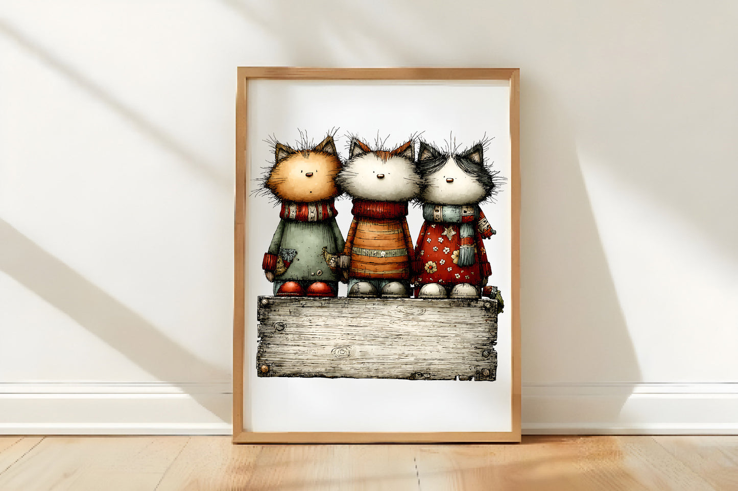 Whimsical Christmas Cats Clipart Bundle PNG
