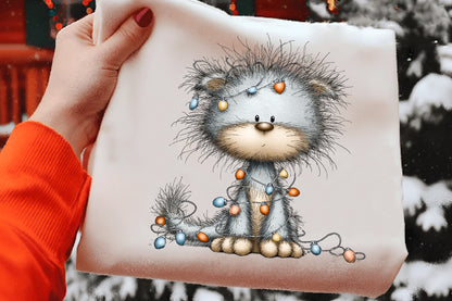 Whimsical Christmas Cats Clipart PNG Bundle | Cute Watercolor Holiday Kitty Clipart | Festive Christmas Cats PNG
