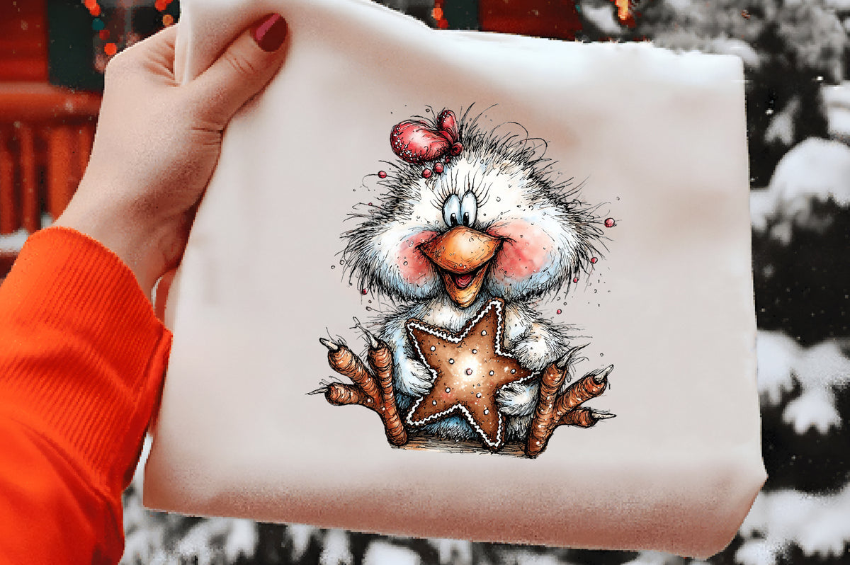 Whimsical Christmas Chick Clipart PNG