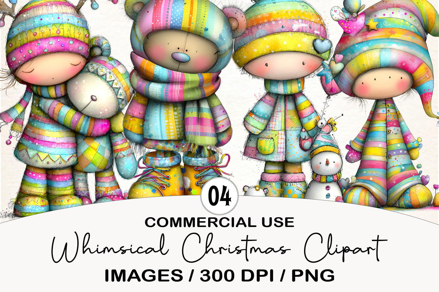 Whimsical Christmas Clipart Bundle PNG