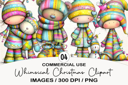 Whimsical Christmas Clipart Bundle PNG