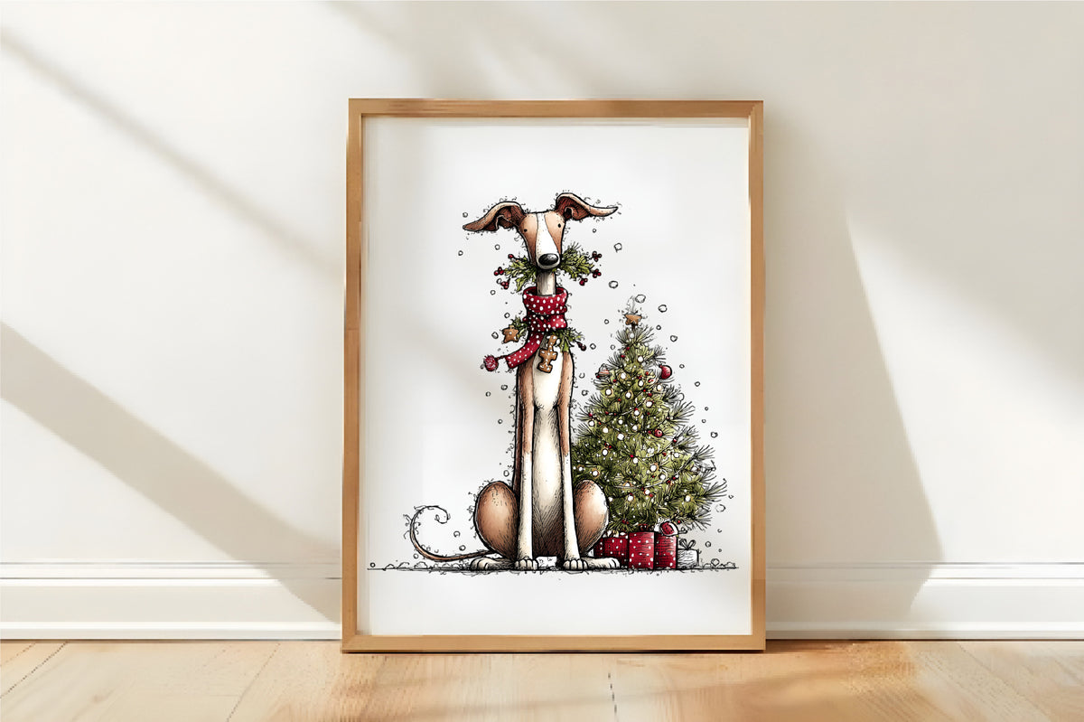 Whimsical Christmas Cute Dog Clipart PNG