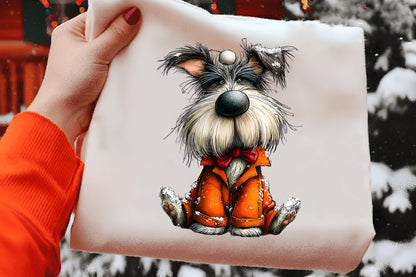 Whimsical Christmas Dog Clipart PNG Sublimation