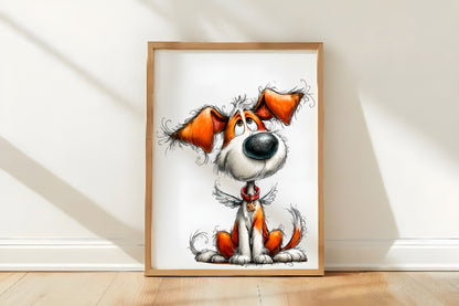 Whimsical Christmas Dog Clipart PNG Sublimation