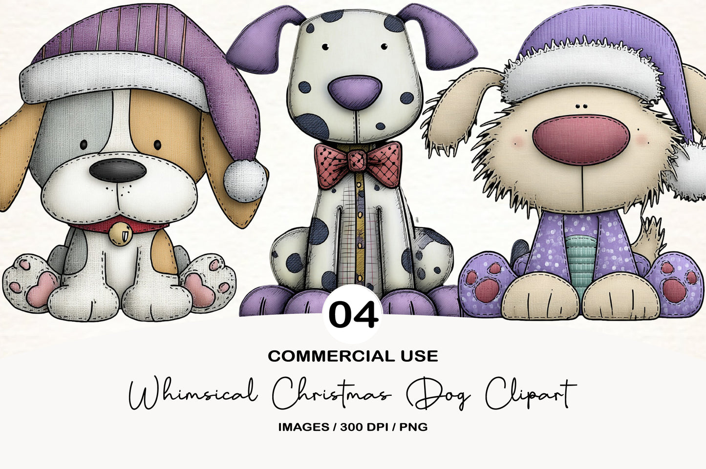 Cute Christmas Dog Clipart PNG