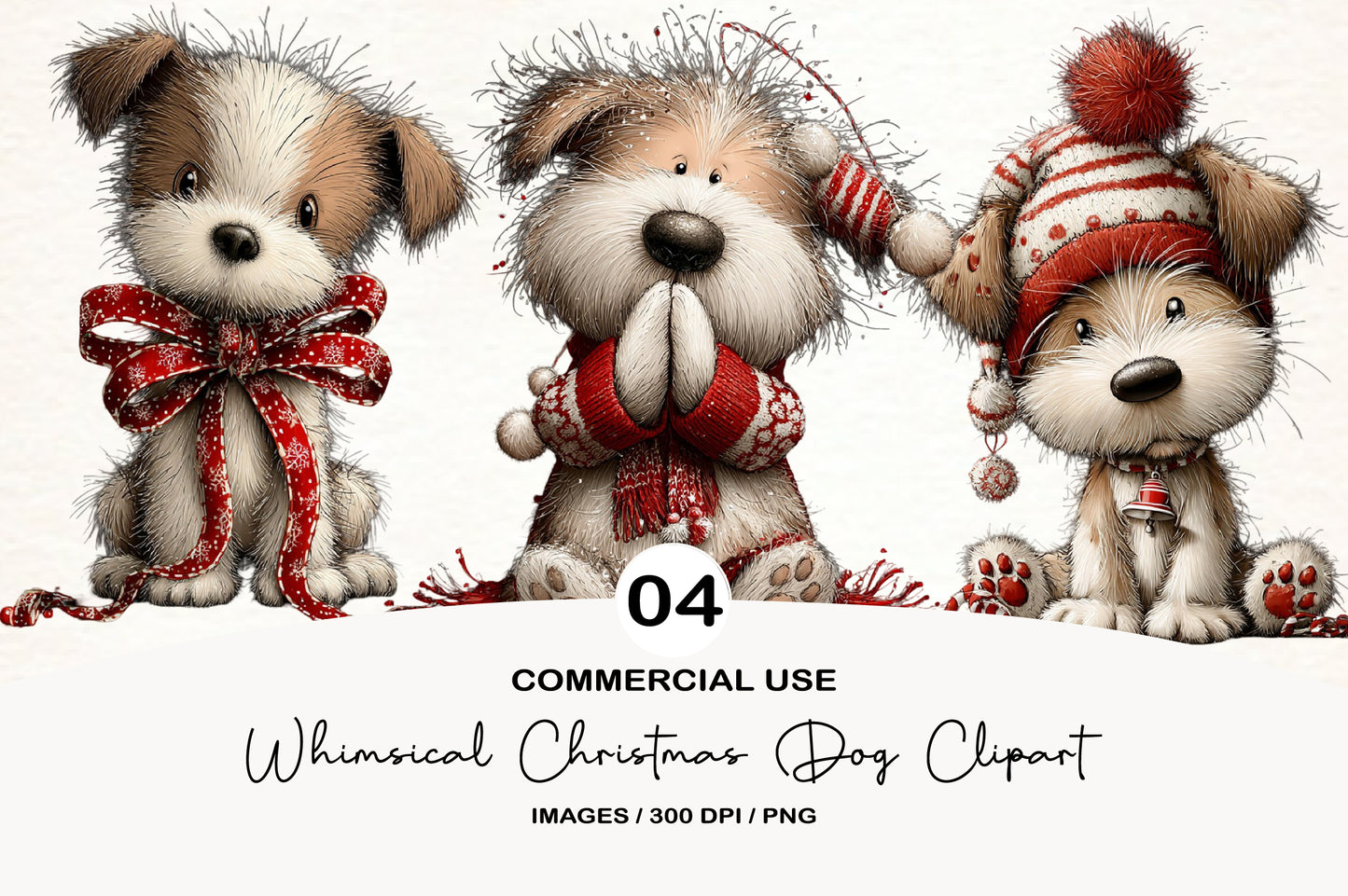 Cute Christmas Dog Clipart PNG