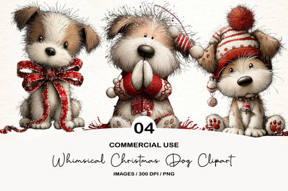 Cute Christmas Dog Clipart PNG