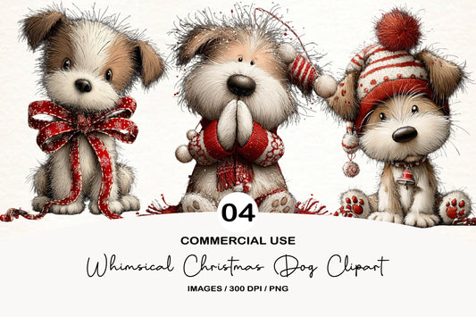 Cute Christmas Dog Clipart PNG