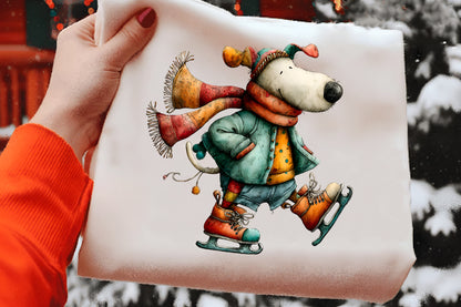 Whimsical Christmas Dog Clipart PNG Bundle | Cute Watercolor Holiday Dog Clipart | Festive Christmas Puppy PNG