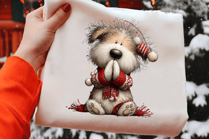 Cute Christmas Dog Clipart PNG