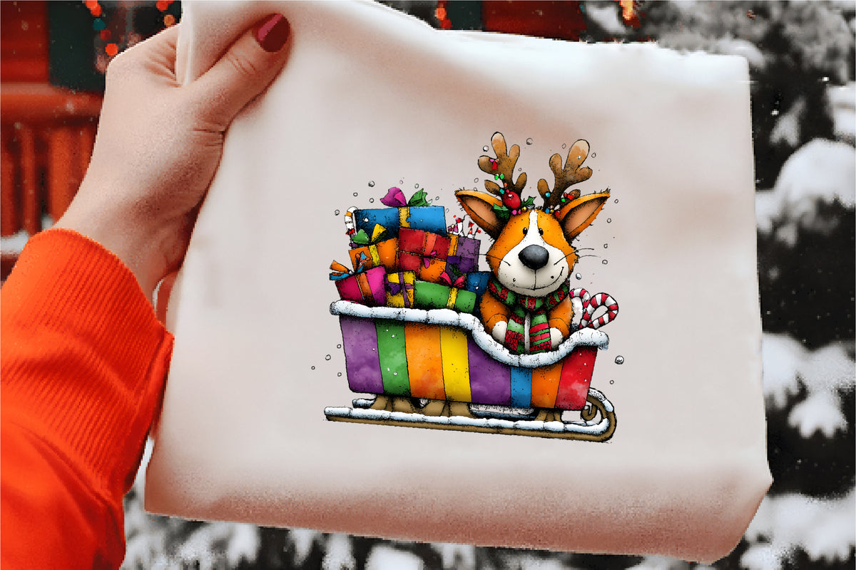 Whimsical Christmas Dog Clipart PNG