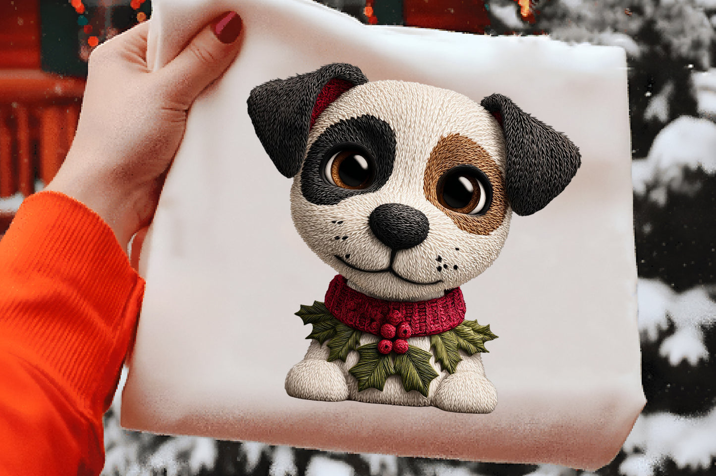 Whimsical Christmas Dog Clipart PNG