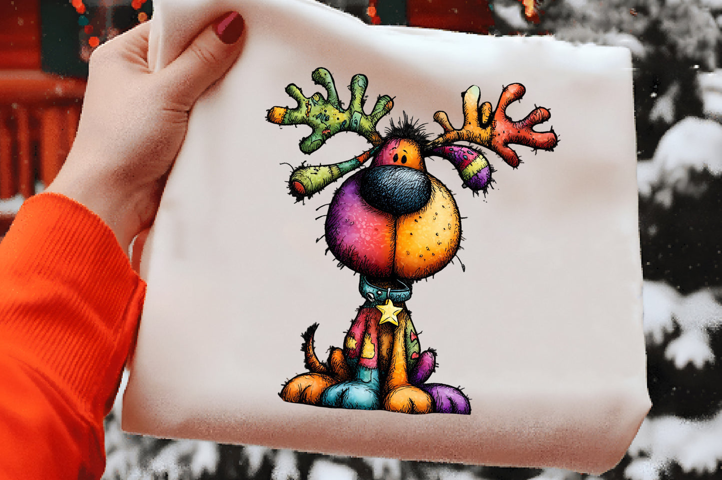 Whimsical Christmas Dog Clipart PNG