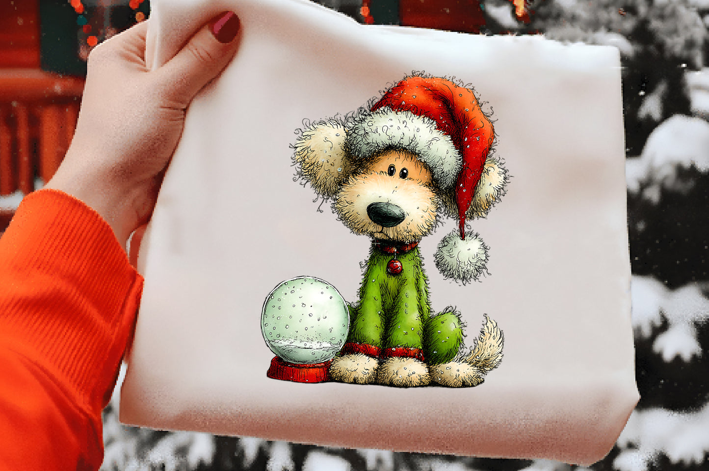 Whimsical Christmas Dog Clipart PNG