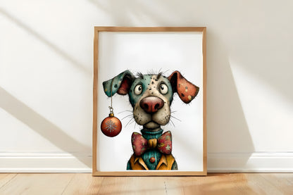 Whimsical Christmas Dog Clipart PNG Bundle | Cute Watercolor Holiday Dog Clipart | Festive Christmas Puppy PNG