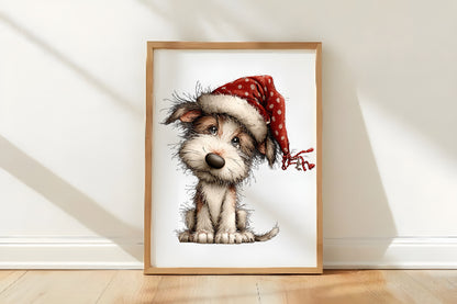 Cute Christmas Dog Clipart PNG