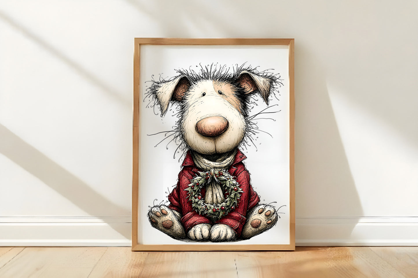 Whimsical Christmas Dogs Clipart PNG