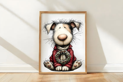 Whimsical Christmas Dogs Clipart PNG