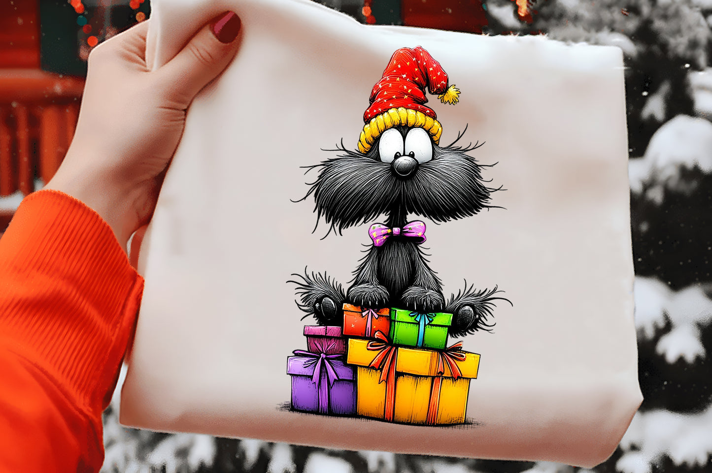 Whimsical Christmas Dogs Clipart PNG Bundle | Cute Watercolor Holiday Dogs Clipart