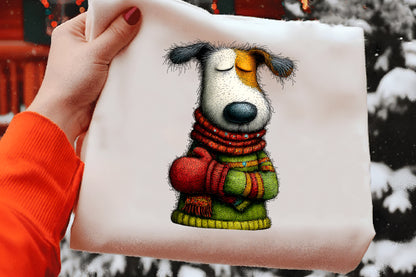 Whimsical Christmas Dogs Clipart PNG