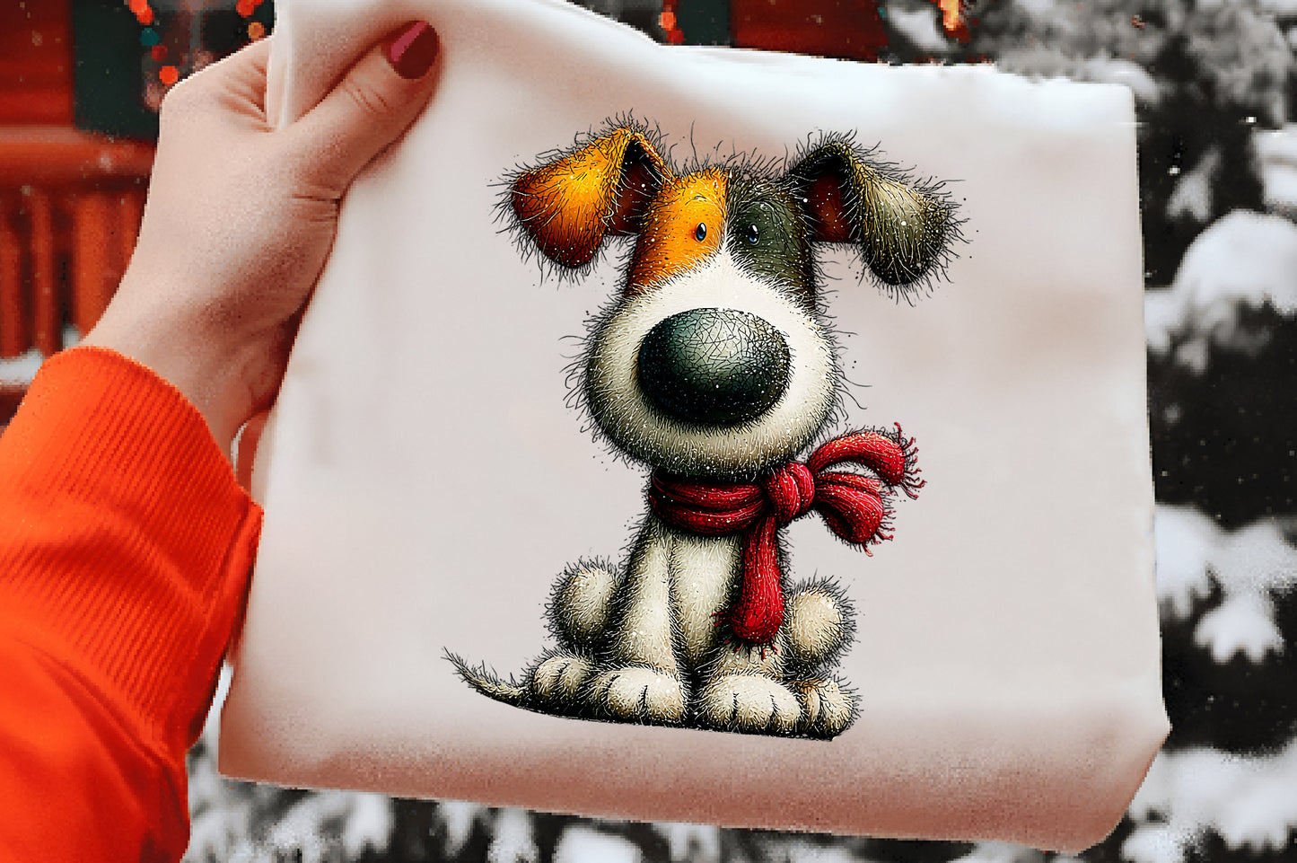 Whimsical Christmas Dogs Clipart PNG
