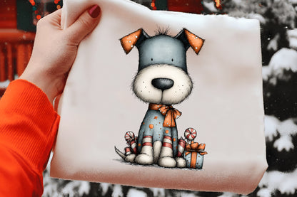 Whimsical Christmas Dogs Clipart PNG Sublimation