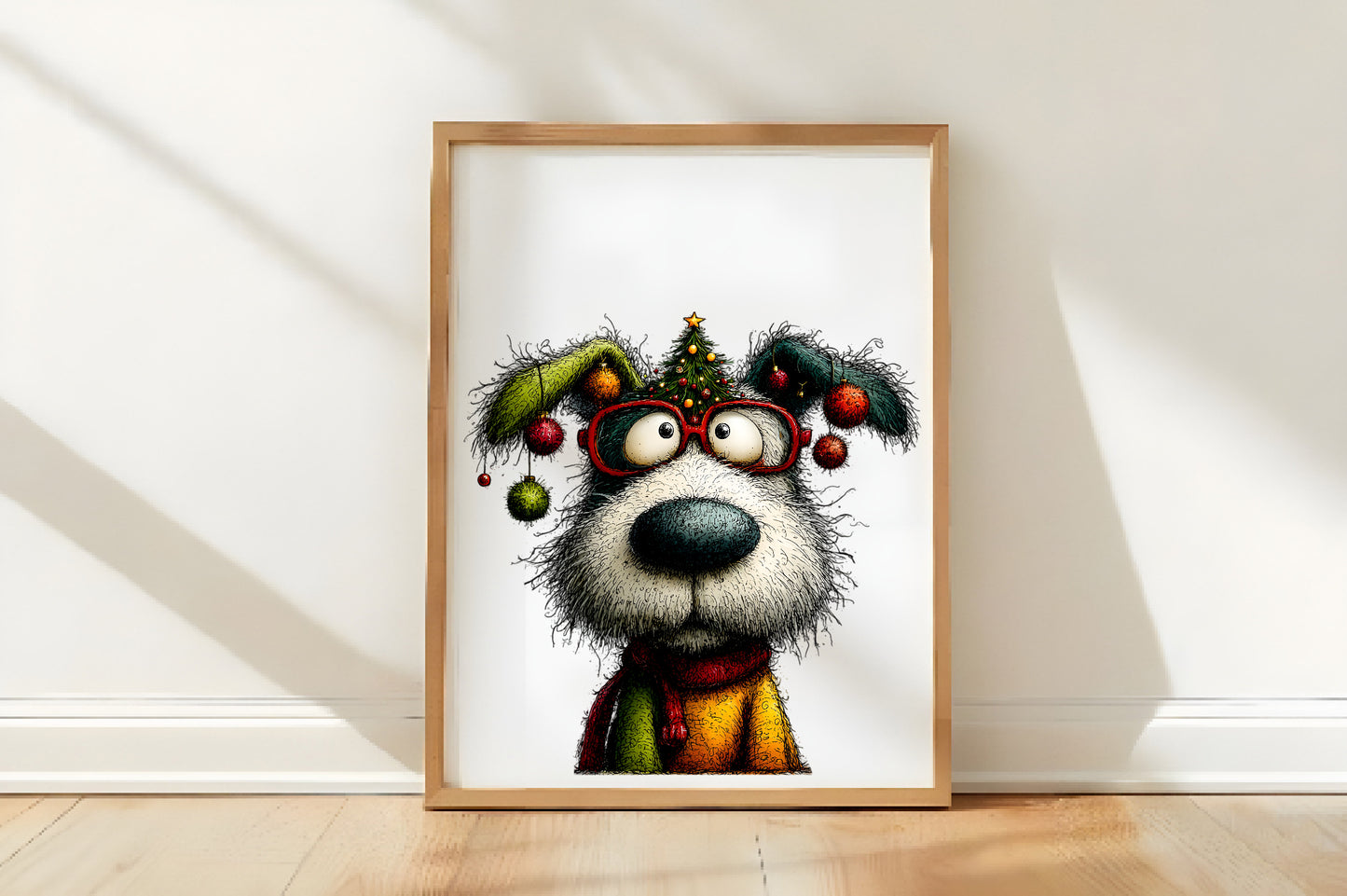 Whimsical Christmas Dogs Clipart PNG