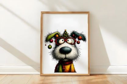 Whimsical Christmas Dogs Clipart PNG
