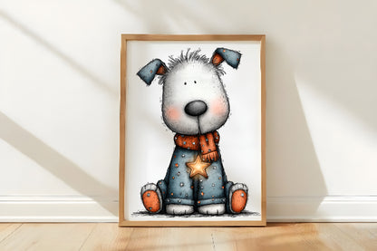 Whimsical Christmas Dogs Clipart PNG Sublimation