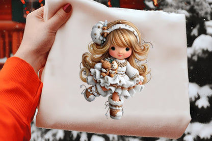 Whimsical Christmas Dolls Clipart PNG