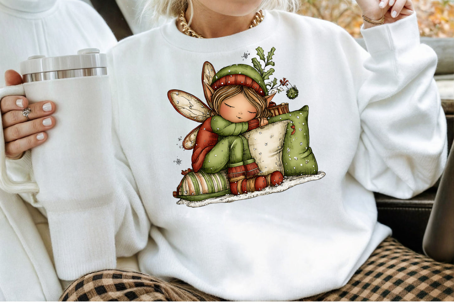 Whimsical Christmas Fairy Clipart Bundle Cute Winter PNG