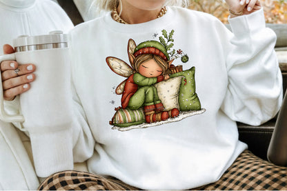 Whimsical Christmas Fairy Clipart Bundle Cute Winter PNG