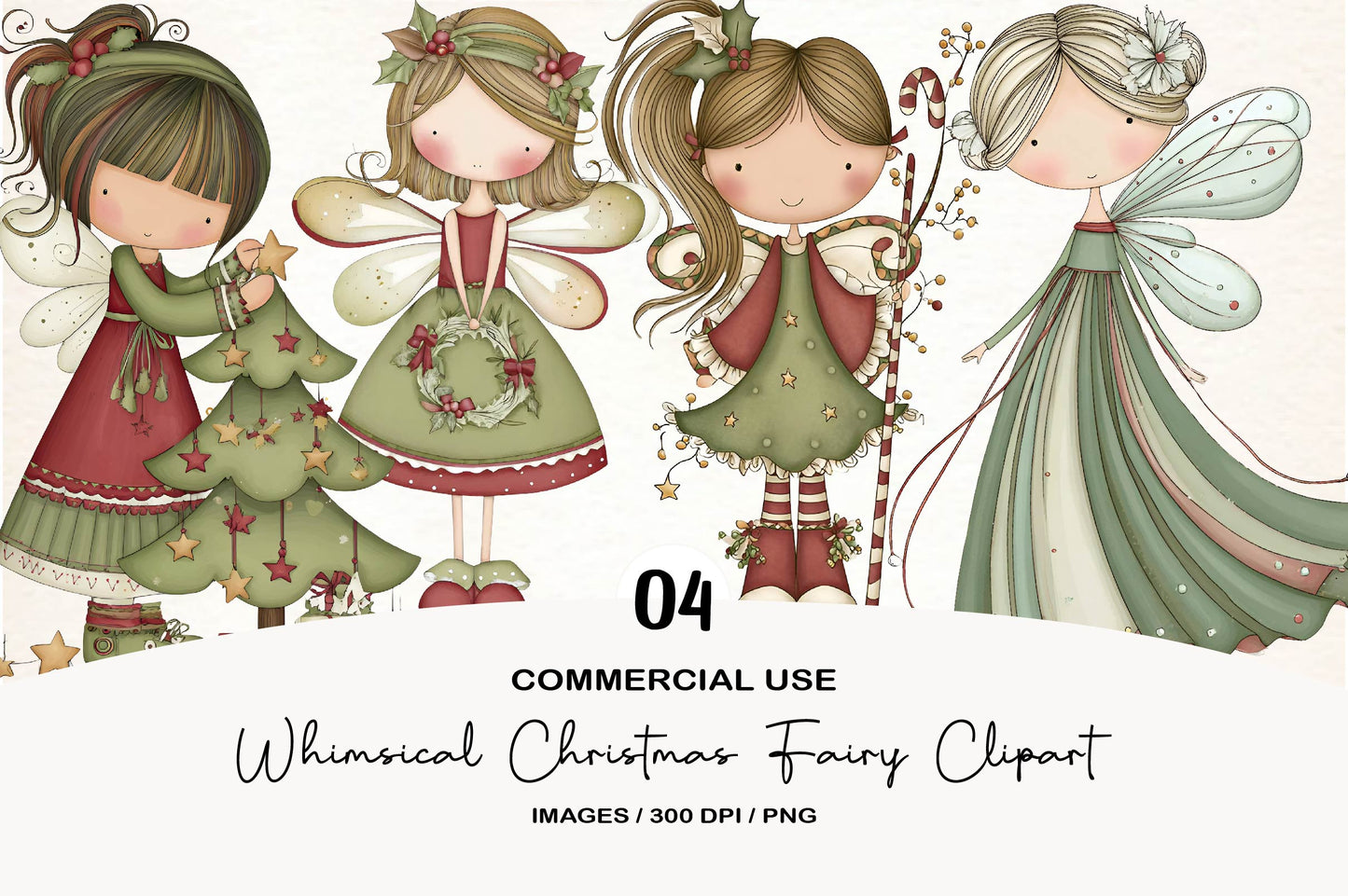 Whimsical Christmas Fairy Clipart PNG