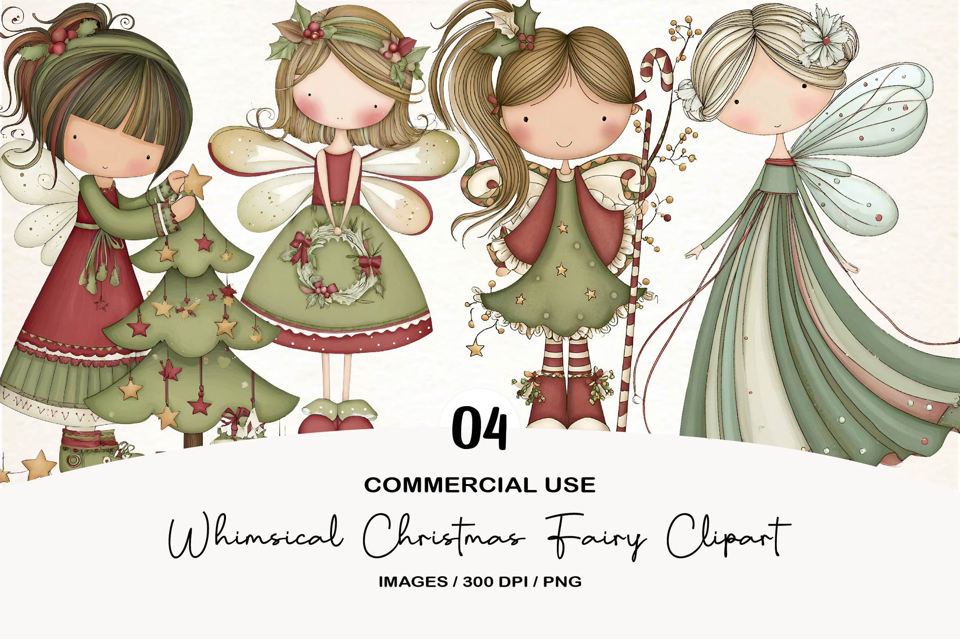Whimsical Christmas Fairy Clipart PNG