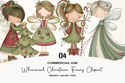 Whimsical Christmas Fairy Clipart PNG