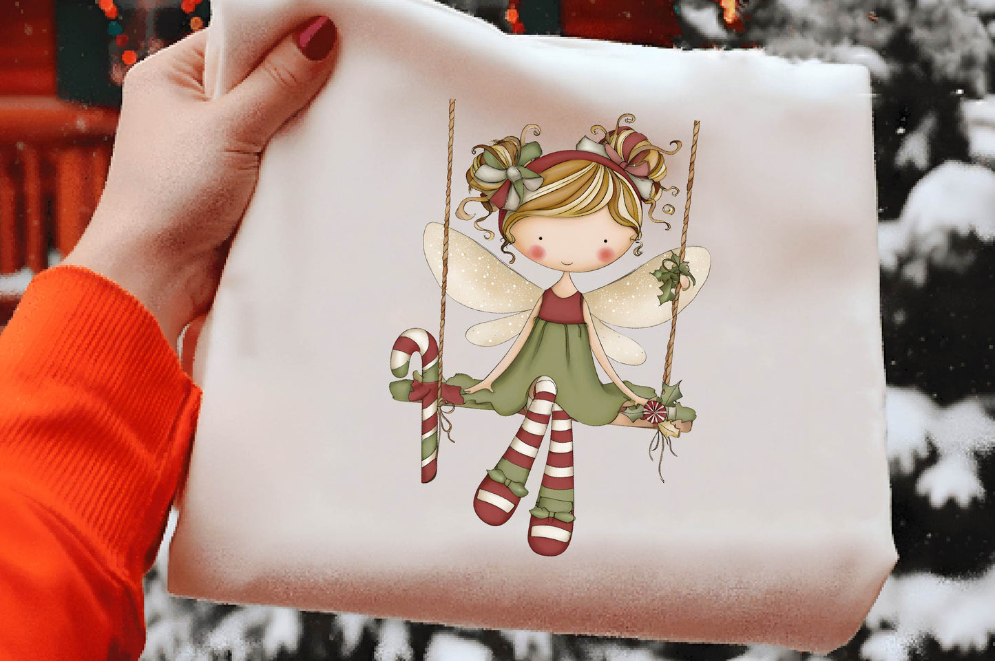 Whimsical Christmas Fairy Clipart PNG Bundle | Magical Watercolor Holiday Fairy Clipart