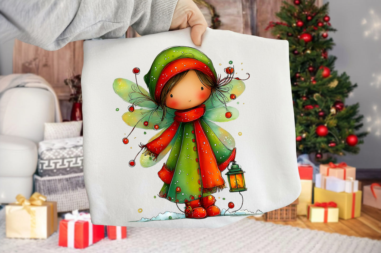 Whimsical Christmas Fairy Clipart PNG Sublimation