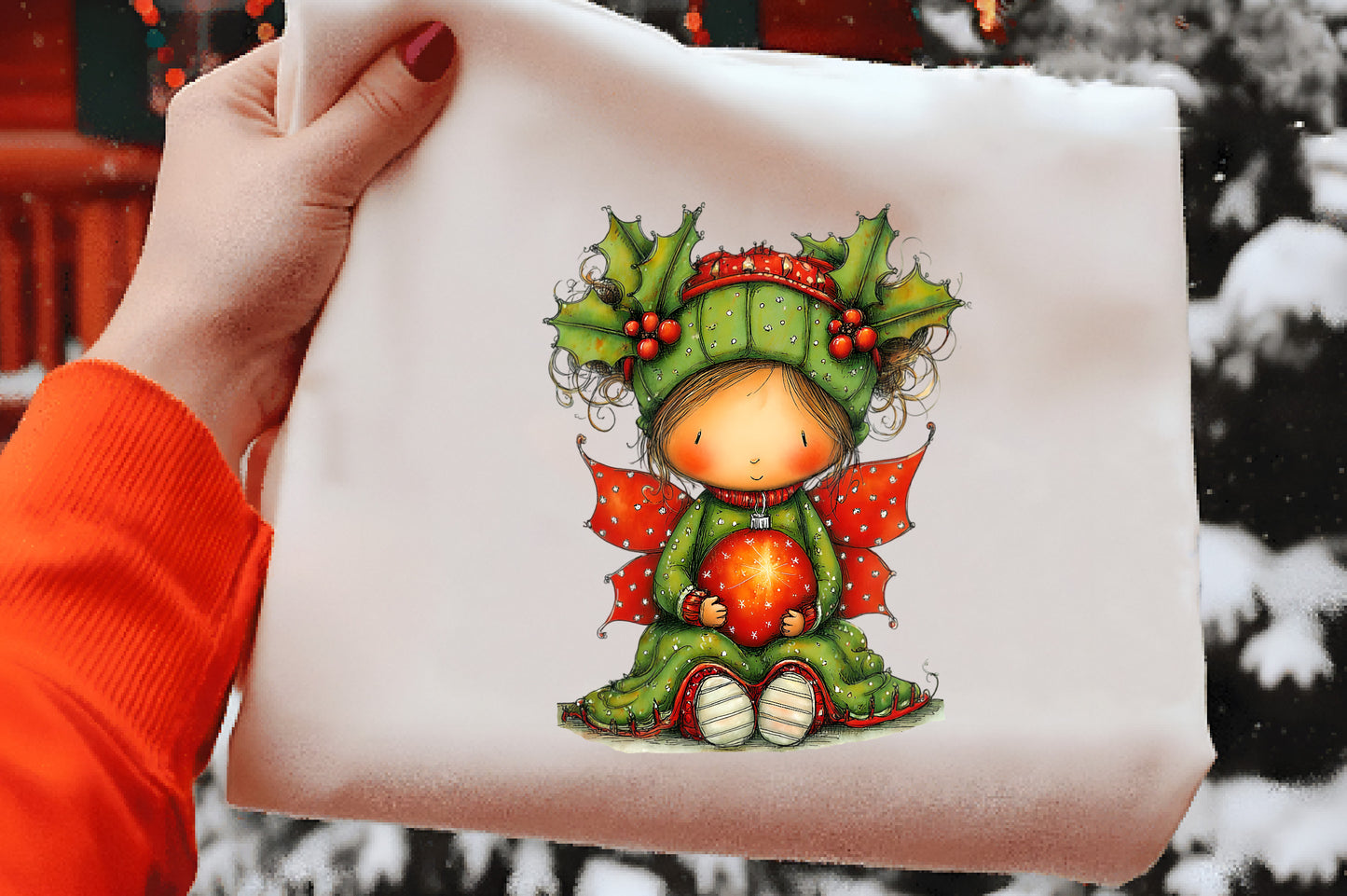 Whimsical Christmas Fairy Clipart PNG Bundle | Cute Watercolor Holiday Fairy Clipart | Magical Winter Fairy PNG