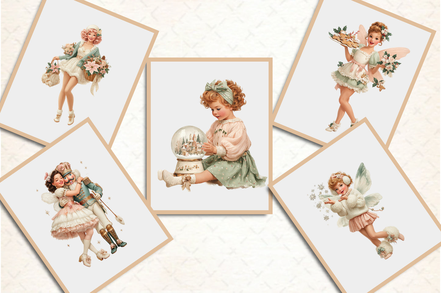 Whimsical Christmas Fairy Girls PNG Bundle Cute Holiday Fairy Sublimation Designs