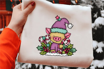 Whimsical Christmas Farm Animals Clipart PNG