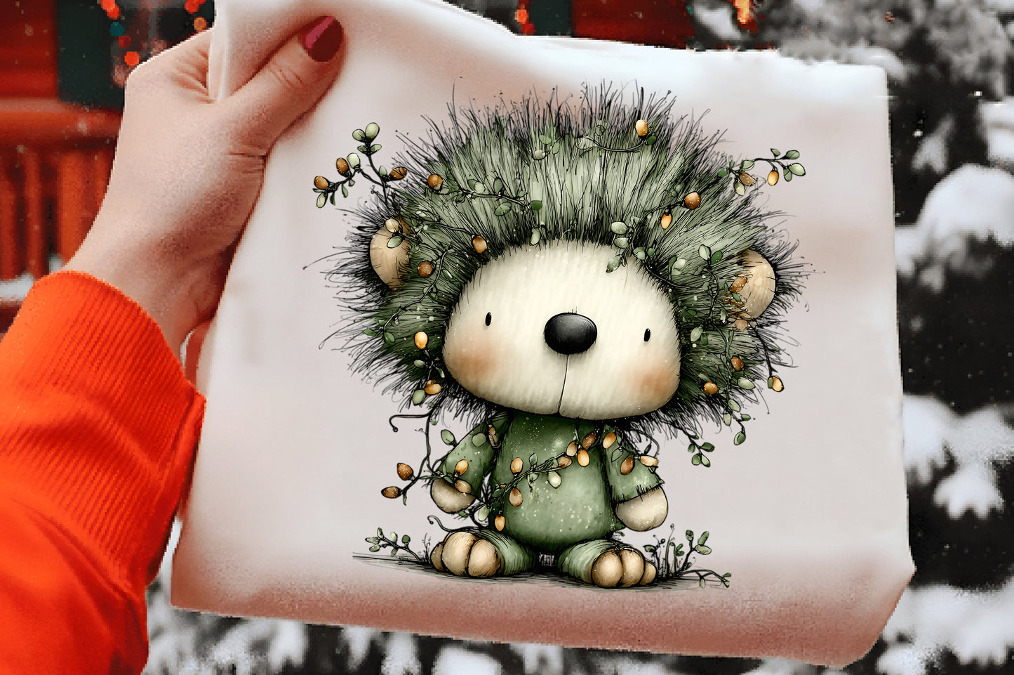 Whimsical Christmas Fluffy Animals Clipart PNG