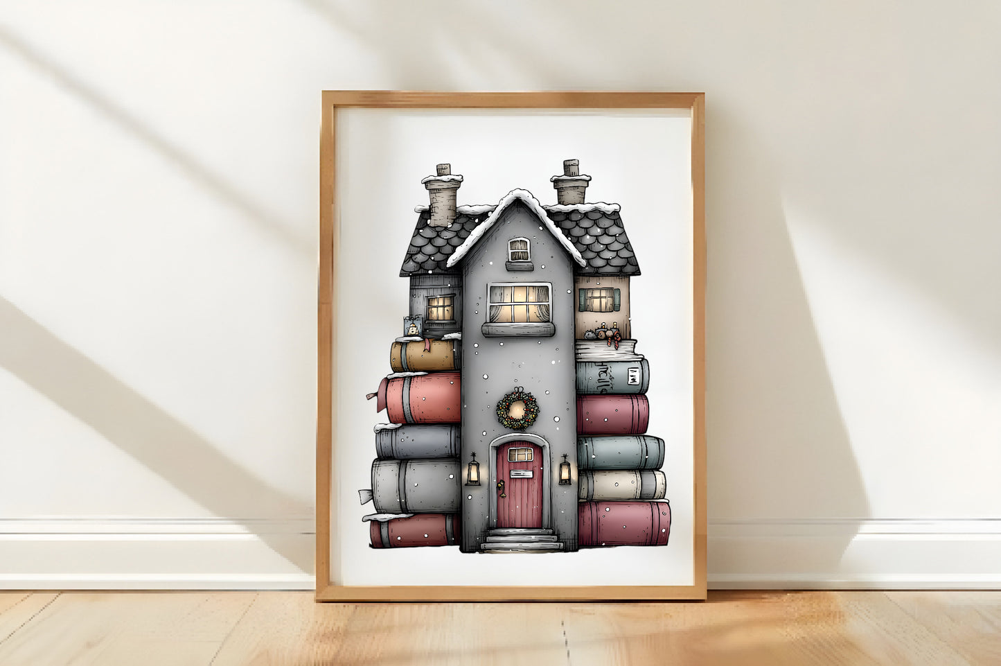 Whimsical Christmas Village Houses Clipart PNG