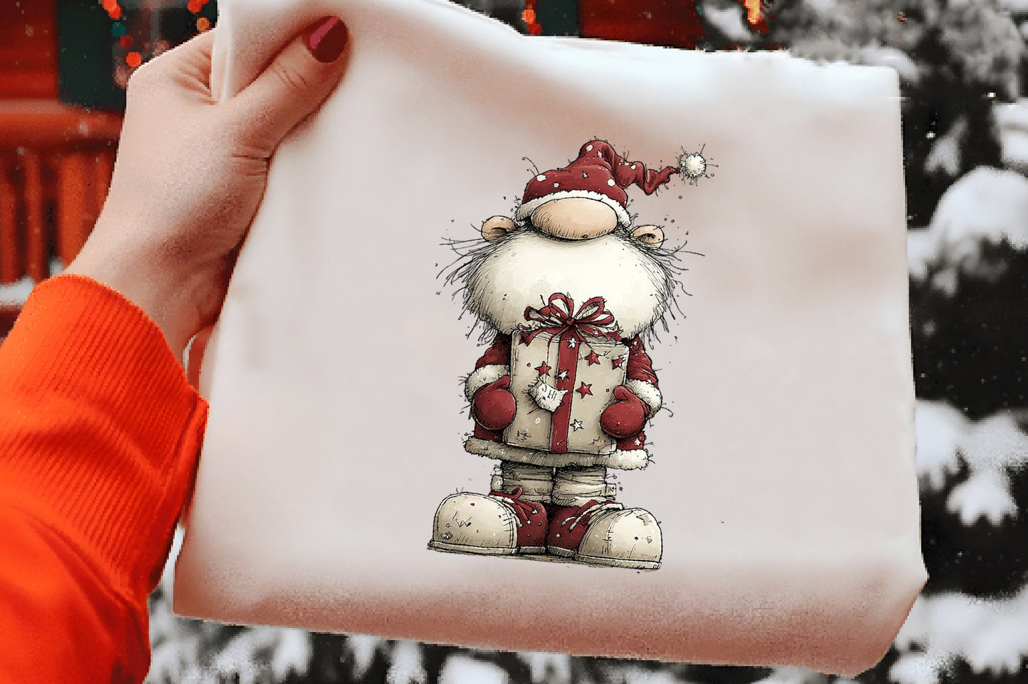 Whimsical Christmas Fluffy Santa Clipart PNG Bundle | Cute Watercolor Cozy Santa Claus Clipart | Festive Holiday Santa PNG
