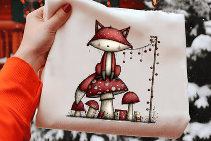 Whimsical Christmas Fox Clipart PNG Sublimation