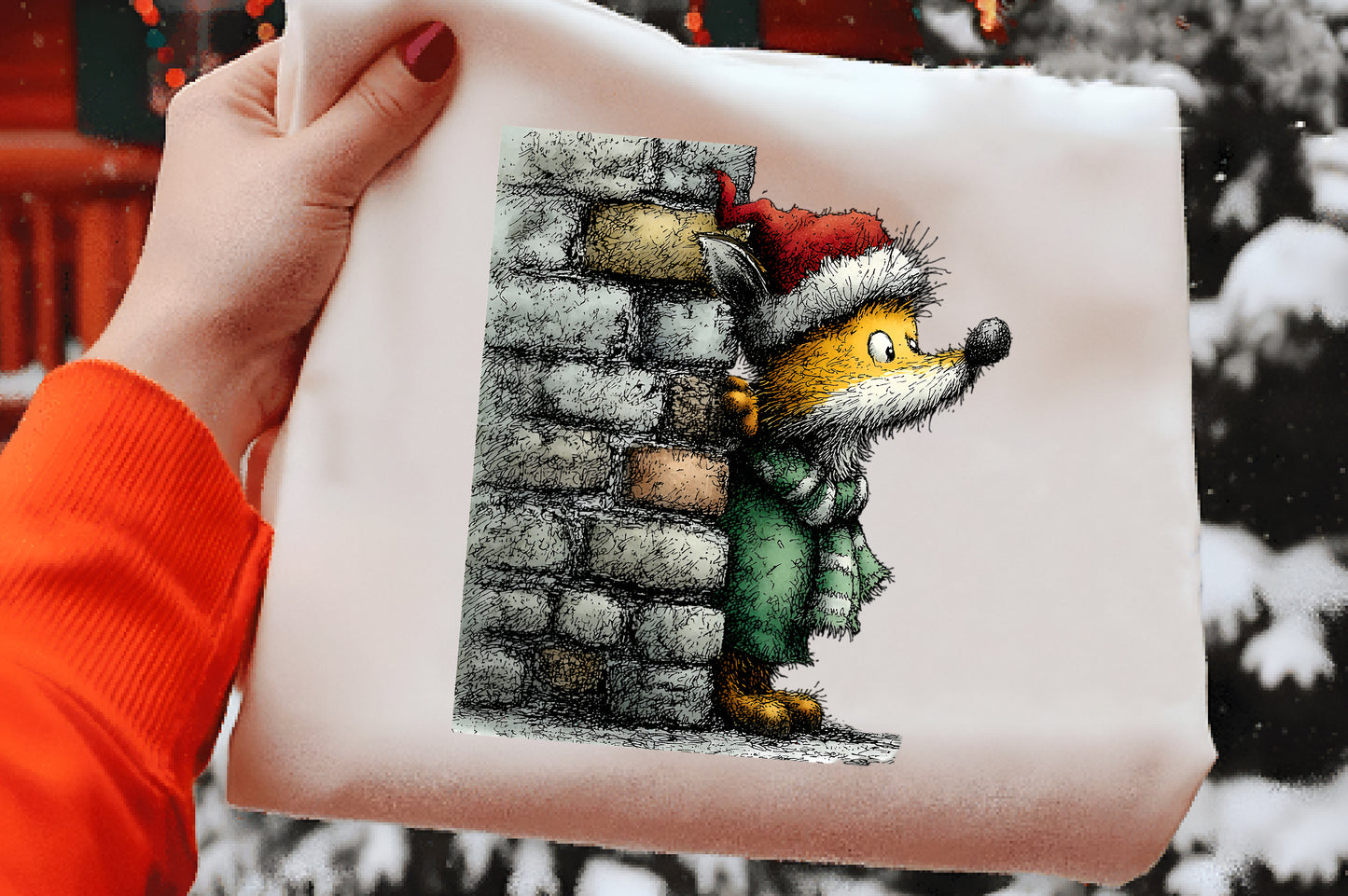 Whimsical Christmas Fox Clipart PNG Sublimation
