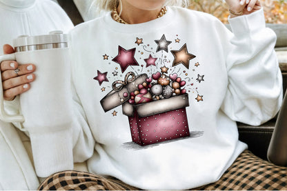 Whimsical Christmas Gift Box Clipart Cute Holiday PNG