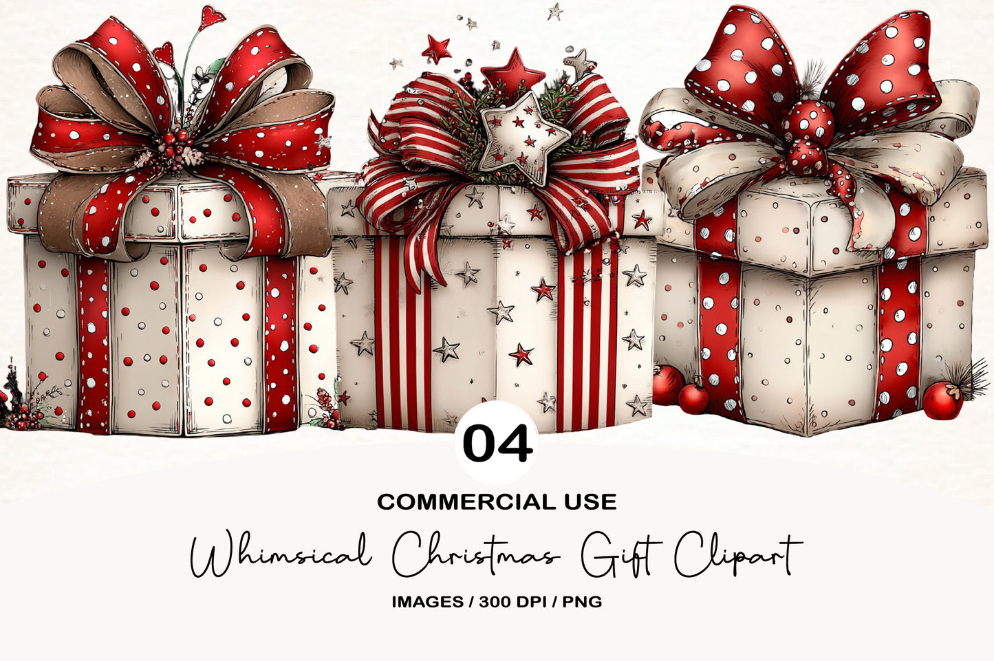 Red Christmas Gift Box Clipart PNG