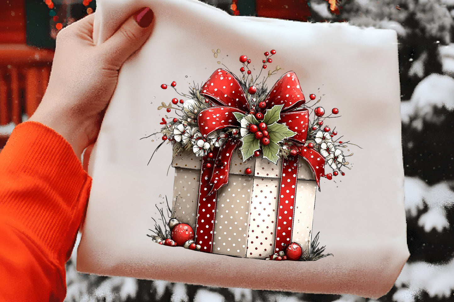 Red Christmas Gift Box Clipart PNG